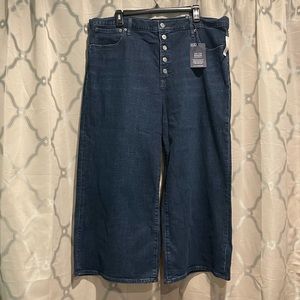 GAP petite high rise wide leg jeans